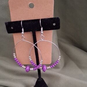 Paparazzi Purple and Silver Dangle Earrings